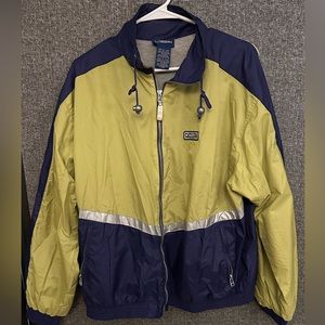 Green blue Catalina windbreaker/ rain coat, unique colors, vintage style, rare